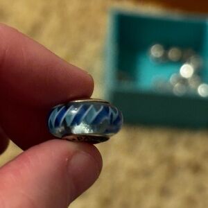 Pandora glass blue swirl charm